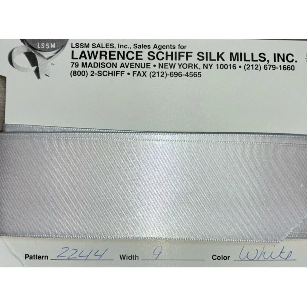Lawrence Schiff Silk Mills Ribbon White 1.5